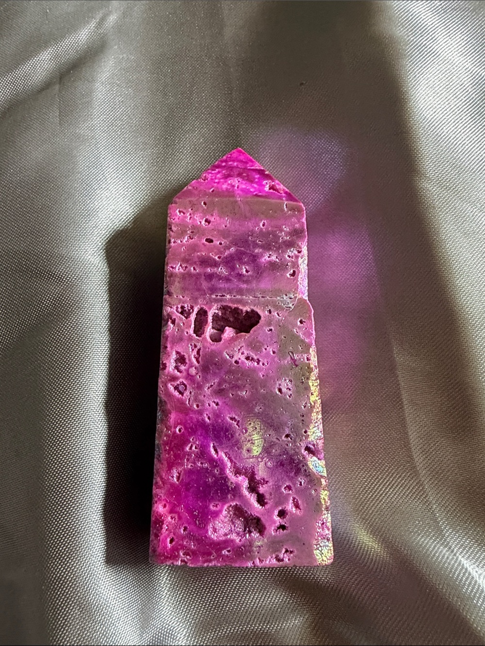Vibrant Fuchsia Crystal Tower